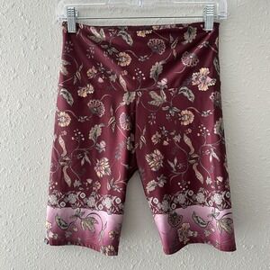 FP Movement Onzie Bike Shorts Womens M/L Majestic Purple Floral HR High Rise